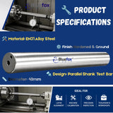 🔧 BLUEFOX TOOLS 40mm × 400mm Lathe Alignment Test Bar – EN31 Hardened & Ground Parallel Shank Mandrel