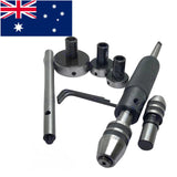 2MT Lathe Tailstock Tap & Die Holder Set – Sliding Floating Type MT2 Shank (Inch) | 8 Pcs Threading Kit