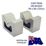 Bluefox 2" Precision Ground Vee Blocks (Pair) – 50×38×27mm for Up to 40mm Round
