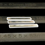 Set of 3 HSS Spare Parting Blades 1.45 x 5 x 63mm for Mini Lathe Parting Tool Holders | Fits 6mm, 8mm & 10mm Holders