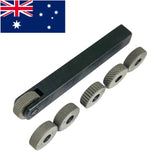 12mm Knurling Tool Holder with 6 Pattern Diamond & Linear Knurling Wheels – 12 x 12 x 100 mm