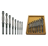 BlueFox Tools 8 Pcs Adjustable Hand Reamer Set H4–H11 (15/32" to 1-1/16" / 11.9–27mm) | Carbon Steel Adjustable Reamers with Wooden Storage Box