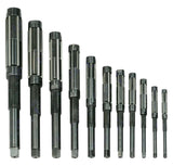 BlueFox Tools 11 Pcs Adjustable Hand Reamer Set H4–H14 (15/32" to 1-1/2" / 11.9–38.1mm) | Carbon Steel Precision Hand Reamers with Wooden Storage Box