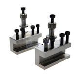 BlueFox Tools T51 Quick Change Tool Post Set | 3 Piece Toolpost with 2 Standard Holders | 16mm Capacity for Myford, Boxford & South Bend Lathes