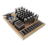Blue Fox Tools 56 Pcs Jumbo Dapping Punch Set with Doming Block, Swage Block & Horn Anvil | Jewelry Forming & Metalsmith Kit
