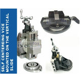 BLUEFOX 2" Self-Centering Milling Machine Vice with Swivel Vertical Slide 125×100mm | 360° Swivel Base | Lathe Milling Attachment for Myford ML7 & Super 7