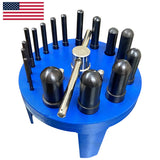 🔧 BLUEFOX TOOLS Gasket Punch Table Set 6–38mm – 16-Piece Heavy-Duty Steel Hole Punching Tool