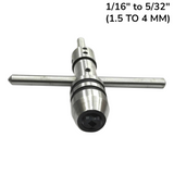 🔧 Ratchet T Tap Wrench 1/16" to 5/32" (1.5mm–4mm) | Reversible T-Handle Tapping Wrench for Taps, Reamers & Drills