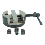 Round Vice 80mm for 3" (75mm) & 4" (100mm) Rotary Tables | Cast Iron Rotary Table Vice with T-Nuts | Precision V-Groove Jaws