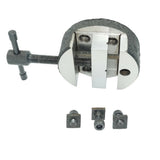 Round Vice 80mm for 3" (75mm) & 4" (100mm) Rotary Tables | Cast Iron Rotary Table Vice with T-Nuts | Precision V-Groove Jaws
