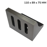 Slotted Angle Plate Cast Iron 110 x 89 x 75mm | Precision Ground Open End Angle Plate | 4 Slot Workholding Fixture for Milling & Machining